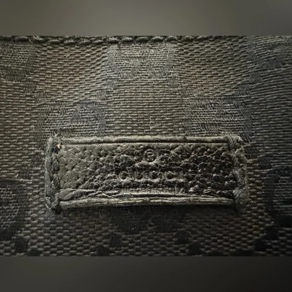 GUCCI GG Canvas/Leather Shoulder Bag Black. - Picture 8 of 15